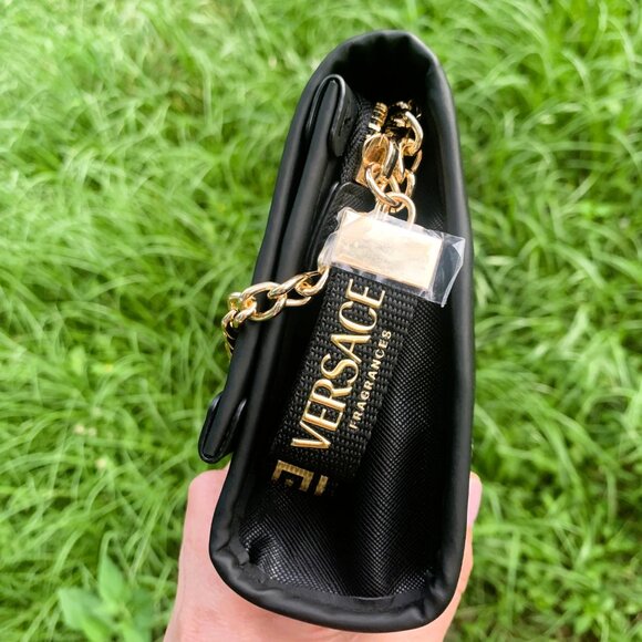 VERSACE Crossbody Perfume Cosmetic Clutch Bag Limited Edition NEW Black Gold - Picture 3 of 16